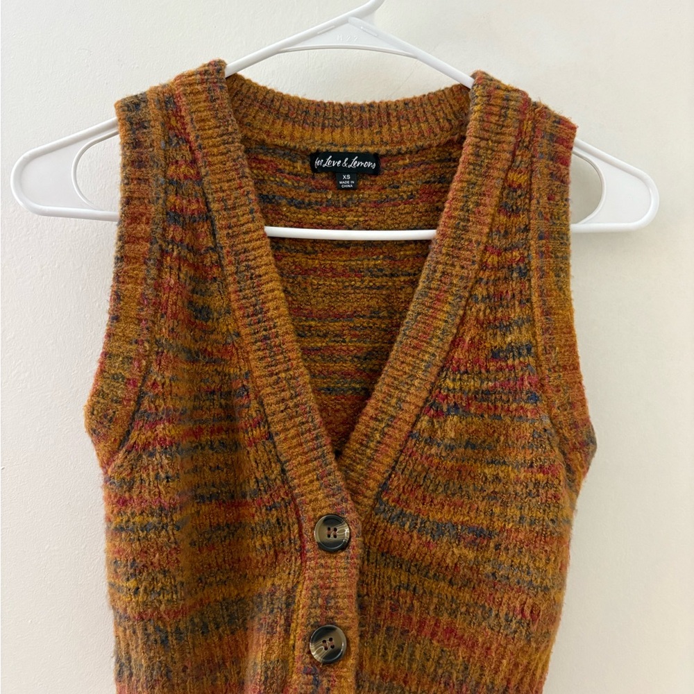 For Love and Lemons Knit Button-Up Vest